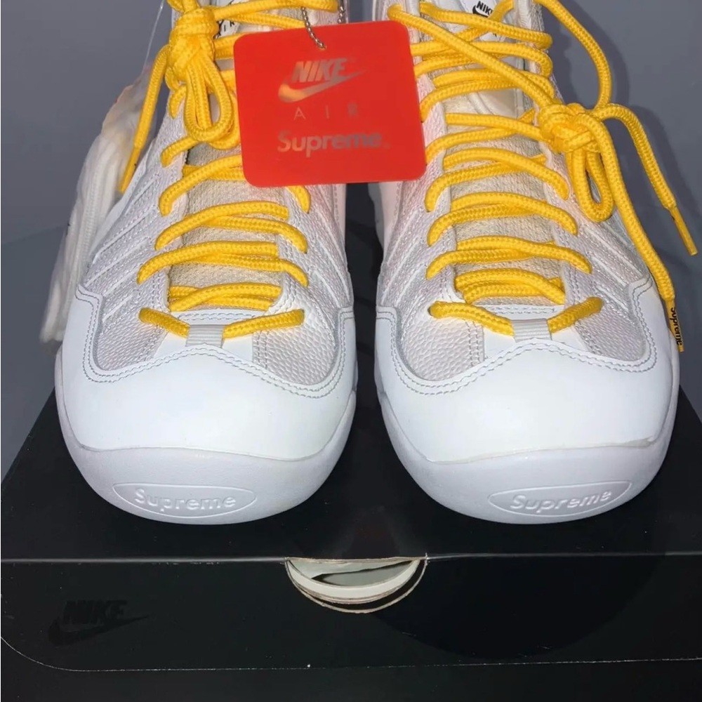 Nike Supreme White and Yellow Sneakers
